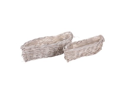 Obal proutěný ve tvaru slzy - réva bělená, cena za sadu 2 ks (Barva Šedá)