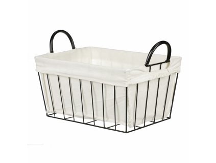 Koš kovový, s látkou. (Barva Černá)