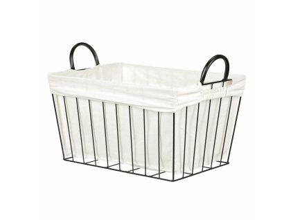 Koš kovový, s látkou. (Barva Černá)