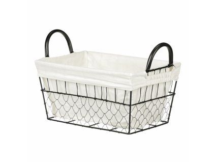 Koš kovový, s látkou. (Barva Černá)