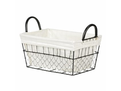 Koš kovový, s látkou. (Barva Černá)