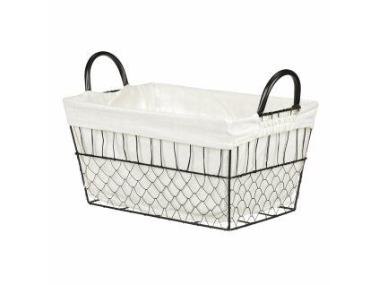 Koš kovový, s látkou. (Barva Černá)