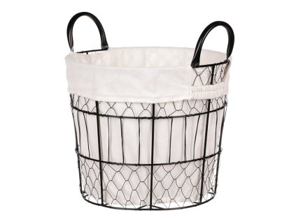 Koš kovový, s látkou. (Barva Černá)