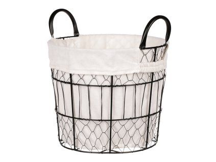 Koš kovový, s látkou. (Barva Černá)