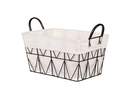 Koš kovový, s látkou. (Barva Černá)