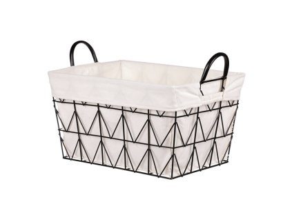 Koš kovový, s látkou. (Barva Černá)