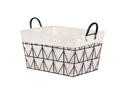 Koš kovový, s látkou. (Barva Černá)