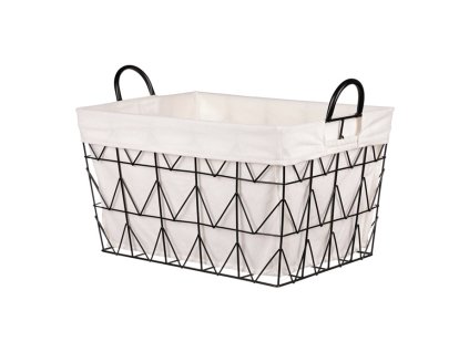 Koš kovový - s látkou, černá barva (Barva Černá)