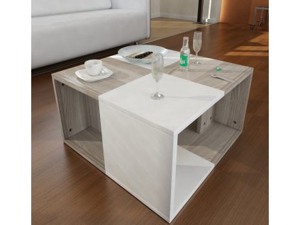 Rozkládací konferenční stolek FROG bílá/cordoba