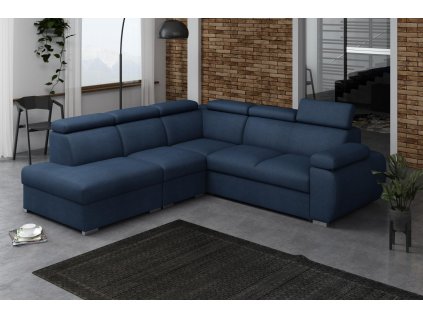 Rozkládací sedací souprava FALCO Bodie II levá modrá s úložným prostorem