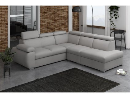 Rozkládací sedací souprava Bodie II pravá, světle šedá, s úložným prostorem