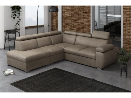 Rozkládací sedací souprava Bodie II levá béžová s úložným prostorem