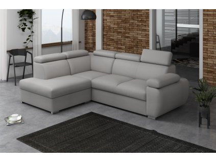 Rozkládací sedací souprava FALCO Bodie IV levá, světle šedá, s úložným prostorem