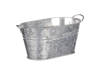 Obal kovový - truhlík, zinkový, barva stříbrná (Barva Stříbrná)