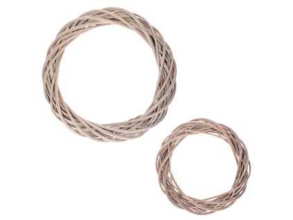 Věnec z proutí (vrba), barva šedivá, cena za sadu 2ks. (Barva Šedá)