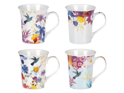 Hrnek porcelánový, mix 4 druhů, cena za 1ks, obsah 350ml. (Barva Vícebarevná)