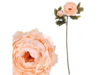 Ranunculus - umělý řezaný, 2 květy, krémový (Barva Krémová)