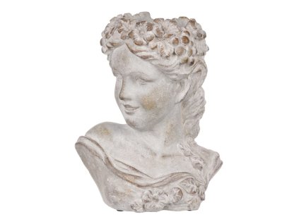 Obal betonový - bysta ženské hlavy (Barva Šedá)