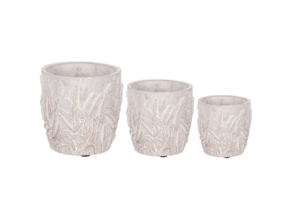 Obal betonový - dekor obilí, šedá barva, cena za sadu 3 ks (Barva Šedá)