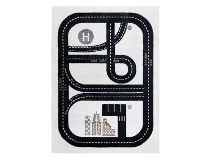 Dětský kusový koberec Fun Track cream (Rozměry koberců 80x150)