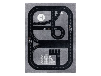 Dětský kusový koberec Fun Track grey (Rozměry koberců 80x150)