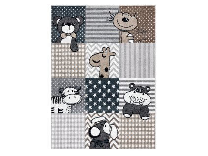 Dětský kusový koberec Fun Pets grey (Rozměry koberců 80x150)