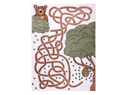 Dětský kusový koberec Fun Honey with Bear cream (Rozměry koberců 80x150)