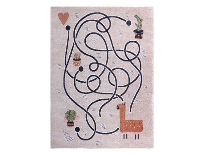 Dětský kusový koberec Fun Game llama beige (Rozměry koberců 80x150)