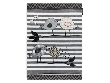 Dětský kusový koberec Petit C549 Birds grey (Rozměry koberců 120x170)