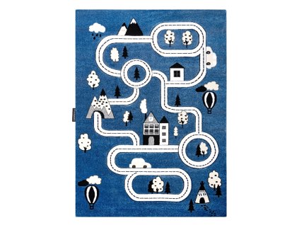 Dětský kusový koberec Petit Town streets blue (Rozměry koberců 140x190)