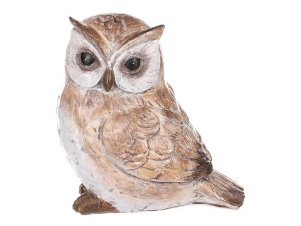 Sova - figurka z polyresinu, béžovo-hnědá, cena za 1 ks (Barva Hnědá)