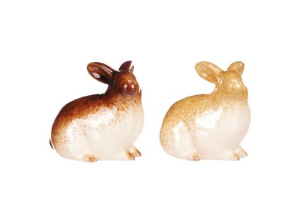 Zajíc - keramická figurka, mix 2 druhů, cena za 1 ks (Barva Vícebarevná)