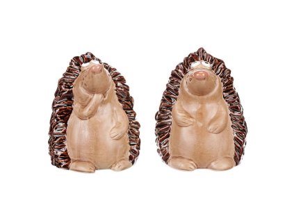 Ježek - keramická figurka, mix 2 druhů, cena za 1 ks (Barva Hnědá)