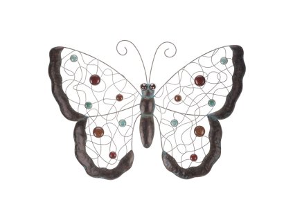 Motýl - kovová dekorace na pověšení (Barva Vícebarevná)