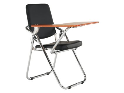 Židle s deskou na psaní, černá/přírodní, SONER
