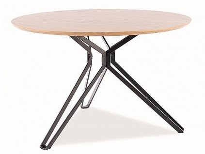 Jídelní stůl COLET 120 - kulatý (Varianta Deska dub / nohy černé)