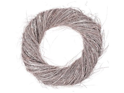 Věnec z proutí - pr. 50 cm, barva šedo-bílá (Barva Šedá)