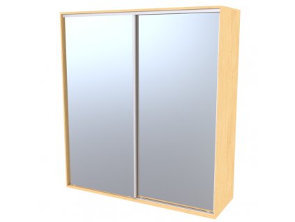 Skříň FLEXI 2 š.200cm v.220cm : 2x zrcadlo - javor