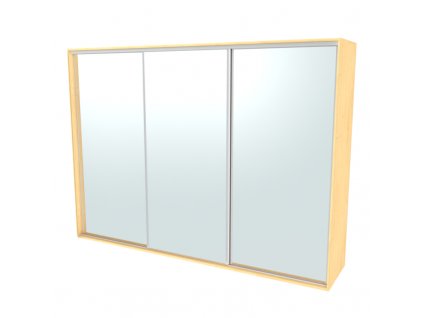 Skříň FLEXI 3 š.300cm v.220cm : 3x zrcadlo - javor