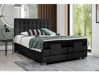 Postel PLAY ELECTRIC PREMIUM 180cm, s matracemi a s rošty (Varianta Horizon 97 tmavě šedá)