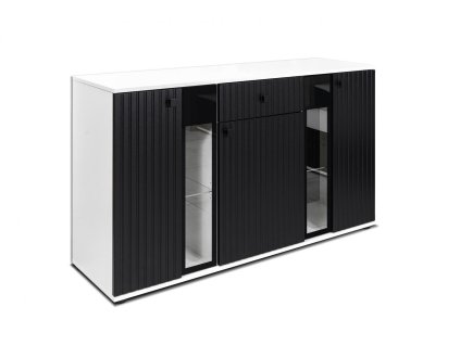 Komoda Silos LAMELY černá/bílá
