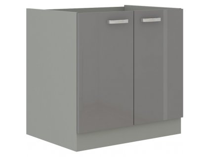 Kuchyňská skříňka FALCO Garid 80 D 2F BB, šedý lesk, 80x82x52 cm