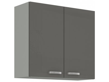 Dvoudvéřová kuchyňská skříňka Garid 80 G 72 2F, šedý lesk/MDF