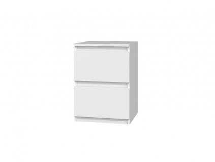 Praktický bílý noční stolek Malvína M2 s jednou zásuvkou 40x30x30 cm