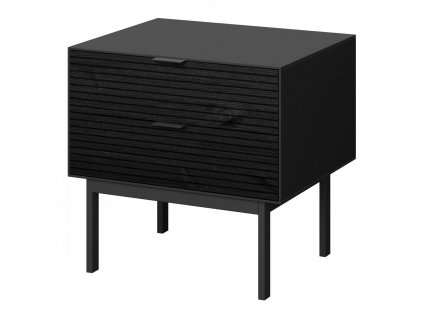 Noční stolek Sean černá/masiv černá