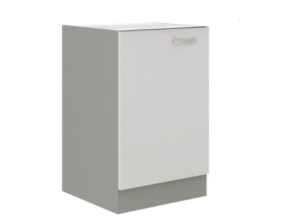 Kuchyňská skříňka Bolzano 40 D 1F BB, bílý lesk/šedá, 40x82x52 cm