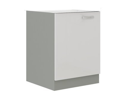 Kuchyňská skříňka Bolzano 60 cm, bílý lesk/šedá, tichý systém zavírání