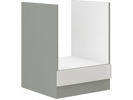 Kuchyňská skříňka Bolzano 60 D GAZ BB, bílý lesk/šedá, 60x82x52 cm