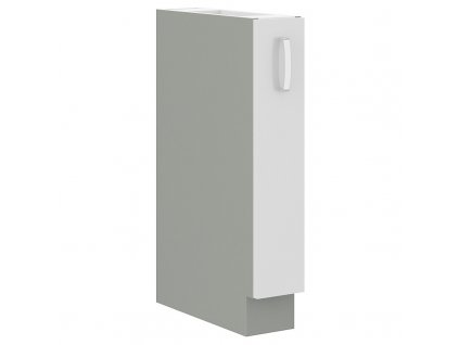 Kuchyňská skříňka Bolzano 15-D-CARGO-BB, bílý lesk/šedá, 15x82x52 cm