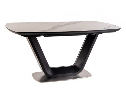 Jídelní stůl rozkládací 160x90 ARMANI ceramic bílý mramor/černý mat
